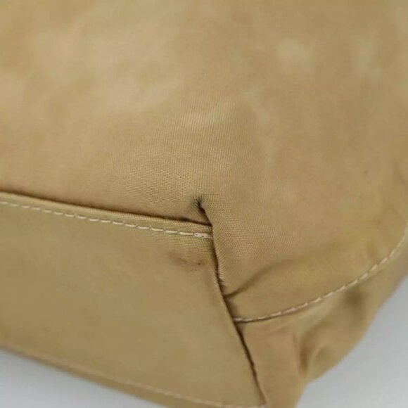 Christian Dior Maris Pearl Hand Bag Nylon Beige Silver Auth - Picture 15 of 16